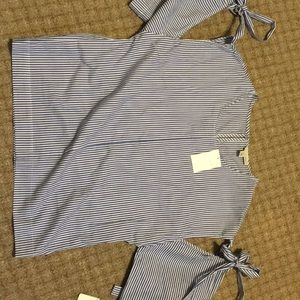 Halogen open shoulder top